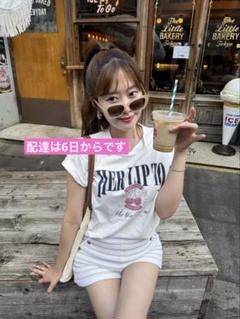 新品♡herliptoトップス 8月中旬発送】Cherry Pattern Strap Top