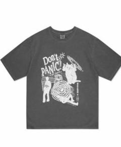 mahagrid Don't PANIC! Tシャツ XL ダークグレー 韓国