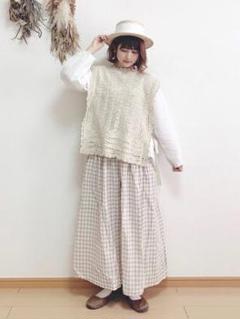 *SM2*【新品タグ付き】今季完売品☆リネン混透かし編みニットベスト♪キナリ