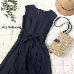 美品♪Luxe Relaxing♪ネイビー♪ノースリーブ ワンピース サイズ40
