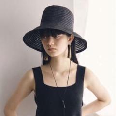 トゥデイフル　Abaca Brim Hat アバカブリムハット　ブラック 30%OFF！アバカブリムハット Abaca Brim Hat 《セール商品につき