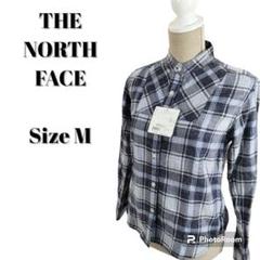 新品 THE NORTH FACE スタンドカラーシャツ チェック 茶タグ