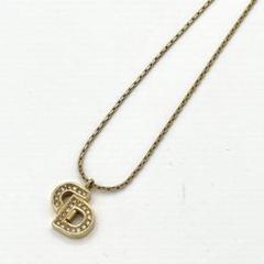 【美品】Christian Dior ネックレス ラインストーン ゴールド CD