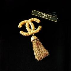 CHANEL シャネル ヴィンテージ ブローチ ゴールドココマーク フリンジ
