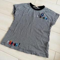 エフダッシュ　ファミリア　ストライプ刺繍Tシャツ 半袖　130