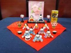 即納♪●新品!47幅 ちりめん ひな人形 10人揃い ひな祭り 雛人形 京都製●