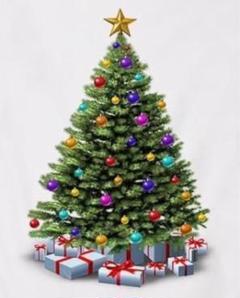 【訳あり❗️】クリスマスツリー タペストリー飾り 壁掛け【ツリーとプレゼント 】のサムネイル