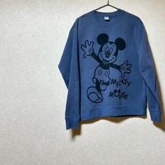 ディズニー ミッキー スウェット Lサイズ　紺色　厚手生地 秋冬 大人カジュアルのサムネイル