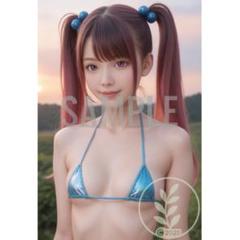 美少女 水着 グラビア セクシー 微笑み A4アート 高画質 ヨ723_23