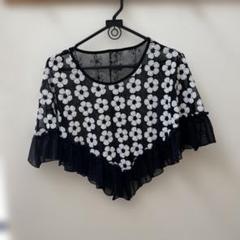 花柄フリルポンチョ