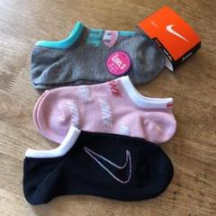 NIKE GIRLS キッズ スニーカーソックス21〜23cm 3足