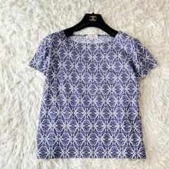 【極美品】LOEWE ロエベ Tシャツ アナグラム 総柄 パープル S