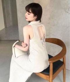 Fray I.D フレイアイディー　24ss ホルターネックラメニットワンピース Fray I.D フレイアイディー 24ss ホルターネックラメニット