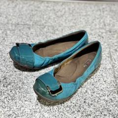 アシックス　 ペダラ フラットパンプス ラウンドトゥ　異素材　りぼん　チェック アシックス ペダラ フラットパンプス ラウンドトゥ 異素材