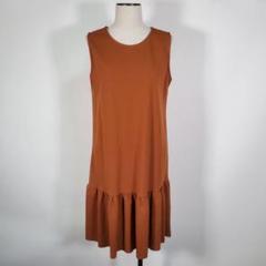 美品 La Rinelle レディース 膝丈ワンピース 茶 無地 サイズ表記なし