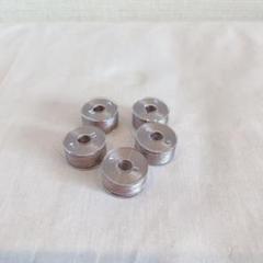 ミシン糸 5個セット 透明ケース付き　シルバー　ピンク　DIY 巻済　ボビン糸
