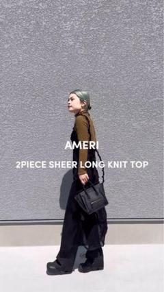 美品】Ameri 2PIECE SHEER LONG KNIT TOP