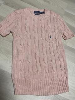 Polo by Ralph Lauren ピンク ケーブルニット 半袖 - メルカリ