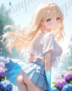 b080 美少女 かわいい イラスト 下着 コスプレ セクシー A4ポスター