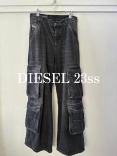 DIESEL 23ss Black Wash Cargo Denim Pant