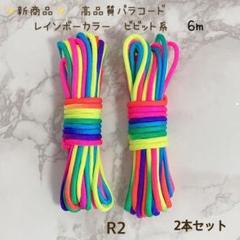 高品質パラコード 4mm7芯 6m2本セット バックル付 レインボービビット