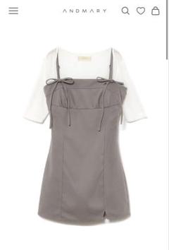 andmarry Baby slit mini dress グレー