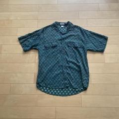 ✨大人気✨ 柄シャツ 半袖シャツ グリーン 緑 シルク Sサイズ