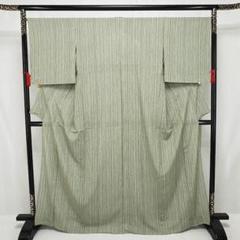 ゆりのはな　未使用品　夏の着物　駒絽　小紋　友禅小紋　緑色系　正絹　G201　夏