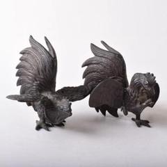 中国　古銅　鳥　置物　一對　C　7581 中国 古銅 鳥 置物 一對 C 7581 - メルカリ