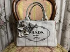 PRADA プラダ　カナパ　フラワー　トートバッグ PRADA プラダ フラワーパターン ナイロン トートバッグ