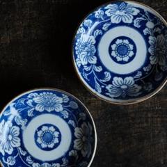 骨董　古伊万里　豆皿　時代物　2枚【バラ売り可】 古伊万里 豆皿 2枚 骨董 アンティーク レトロ 染付け セット
