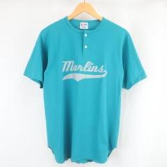 90s USA製 Marlins MCCS ロゴ ヘンリーネック Tシャツ M