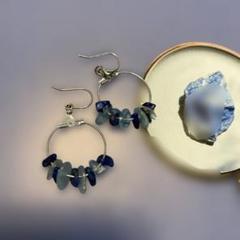 Lapis lazuli×Aquaparine Hand Made ピアス