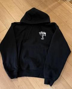 【大人気モデル】ステューシー☆ワールドツアー バックロゴ パーカー グレー M STUSSY WORLD TOUR ワールドツアー グレー Mサイズ パーカー