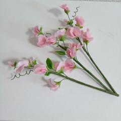 専用 スイートピー 菜の花 クレイフラワー クレイフラワー 樹脂粘土 スイートピー3本 ハンドメイド - メルカリ