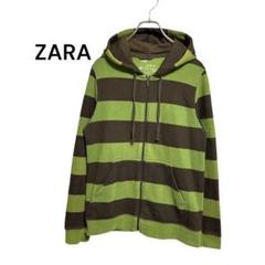 ZARA ボーダーパーカー フーディー Mサイズ
