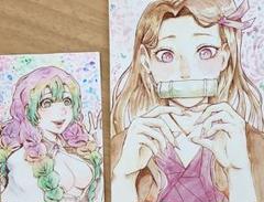 【おまとめ】手描きイラスト■鬼滅の刃■禰豆子■蜜璃