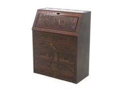 美品　軽井沢彫　彫刻　桜　ライティングビューロー　ライティングデスク m88567880979_1.jpg?1744175296