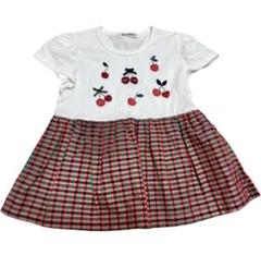 ファミリア　さくらんぼ　チェック　Tシャツ　カットソー