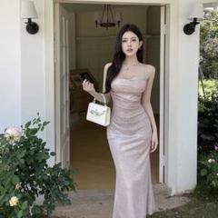 春夏必見❤️ロングタイトドレス　シンプル　パーティー用　ノースリーブ
