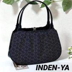 極美品 印傳屋 インデンヤ ベネッセージ ハンドバッグ レザー 房柄 タッセル 極美品 印傳屋 インデンヤ ベネッセージ ハンドバッグ レザー 房