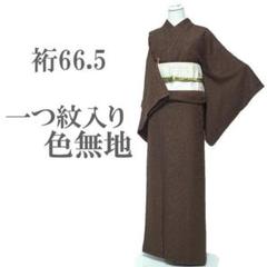 高島屋お誂え 裂取の地模様 一つ紋 色無地 着物 正絹 T-7075 182505248.jpg