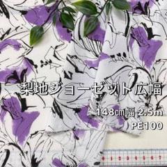NO,7-351 148cm幅 2.5m 100d梨地ジョーゼット広幅　花柄
