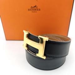 美品✨　エルメス　Hロゴ　コンスタンス　ベルト　ゴールド　ブラック　ブラウン