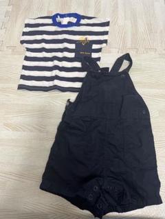 プチバトー　Tシャツ、カバーオールセット