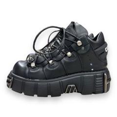 極美品【NEW ROCK】ニューロック風（24.5）ブーツ　韓国　 厚底　y2k 取り寄せ]M-WALL1473-V2 / 厚底ブーツ / 本革【NEW ROCK