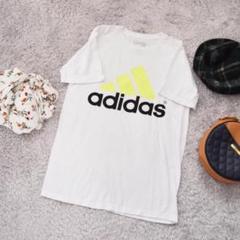 adidas アディダス M Tシャツ 白ホワイト デカロゴ ビックロゴ