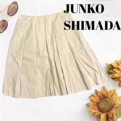 シマダジュンコレアなJunko Shimada 黒 プリーツスカート ベルト付き
