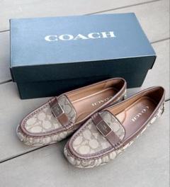 美品 Coach ローファー MONA SIG JACQ DRIVER 24.5
