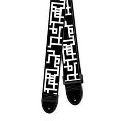 布袋寅泰モデル フェルナンデス製ギターストラップ 文字キレイ！ FERNANDES フェルナンデス 本革 ギターストラップ／黒レザー